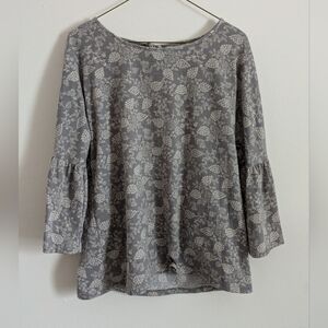 Lauren Conrad Gray Blouse with 3/4 Sleeves